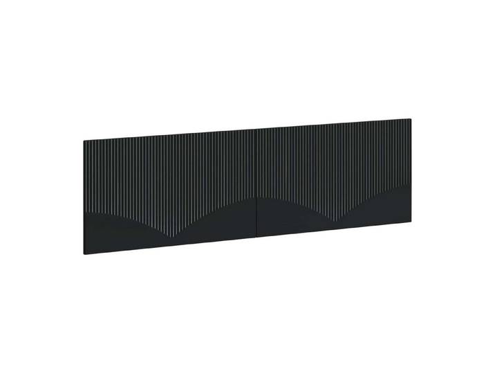 vidaXL Bett Wandmontiertes Kopfteil HOORN Schwarz Holzwerkstoff