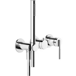 Gessi Ingranaggio Fertigmontageset Einhebelmischer Dusche/Wanne, runde Rosetten für Unterputz-Körper, 63545030, Farbe: Kupfer PVD