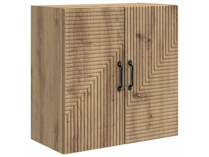 Wandschrank 59 x 31 x 60 cm Holztechnik Eiche Handwerk 1 Einlegeboden, 2 Türen, Griff aus Metall, Wandmontage, Verwendung im Innenbereich, Kapazität 60 kg