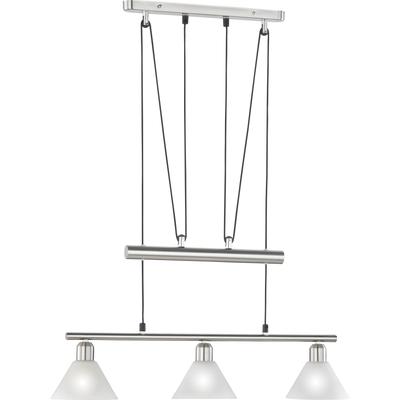 TRIO LEUCHTEN Pendelleuchte "Stamina", weiß (edelstahlfarben, weiß), 3, Leuchten, Hängeleuchte, Hängelampe, höhenverstellbar, Pendelleuchte