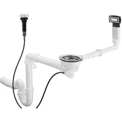 hansgrohe D14-11 Automatische Ab- und Überlaufgarnitur für Einzelbecken, Edelstahl
