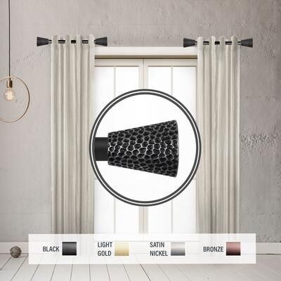 "InStyleDesign Emil 1"" Side Curtain Rod 12-20 inch long (Set of 2) - 12 to 20 inches"