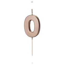 PartyDeco Geburtstagskerze Zahl 0 Zahlenkerze 4,5cm Kuchenkerzen Tortenkerzen Geburtstag Jubiläum Jahrestag Partydeko Geburtstag Tortendeko Rosegold