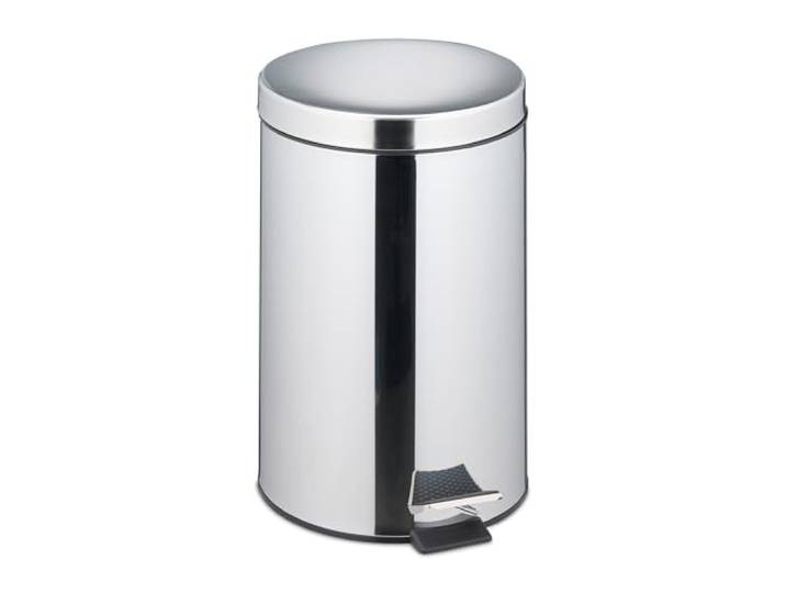 Relaxdays pedaalemmer keuken, 20 liter, rvs, uitneembare binnenemmer, prullenbak, met handvat, afvalbak modern, zilver