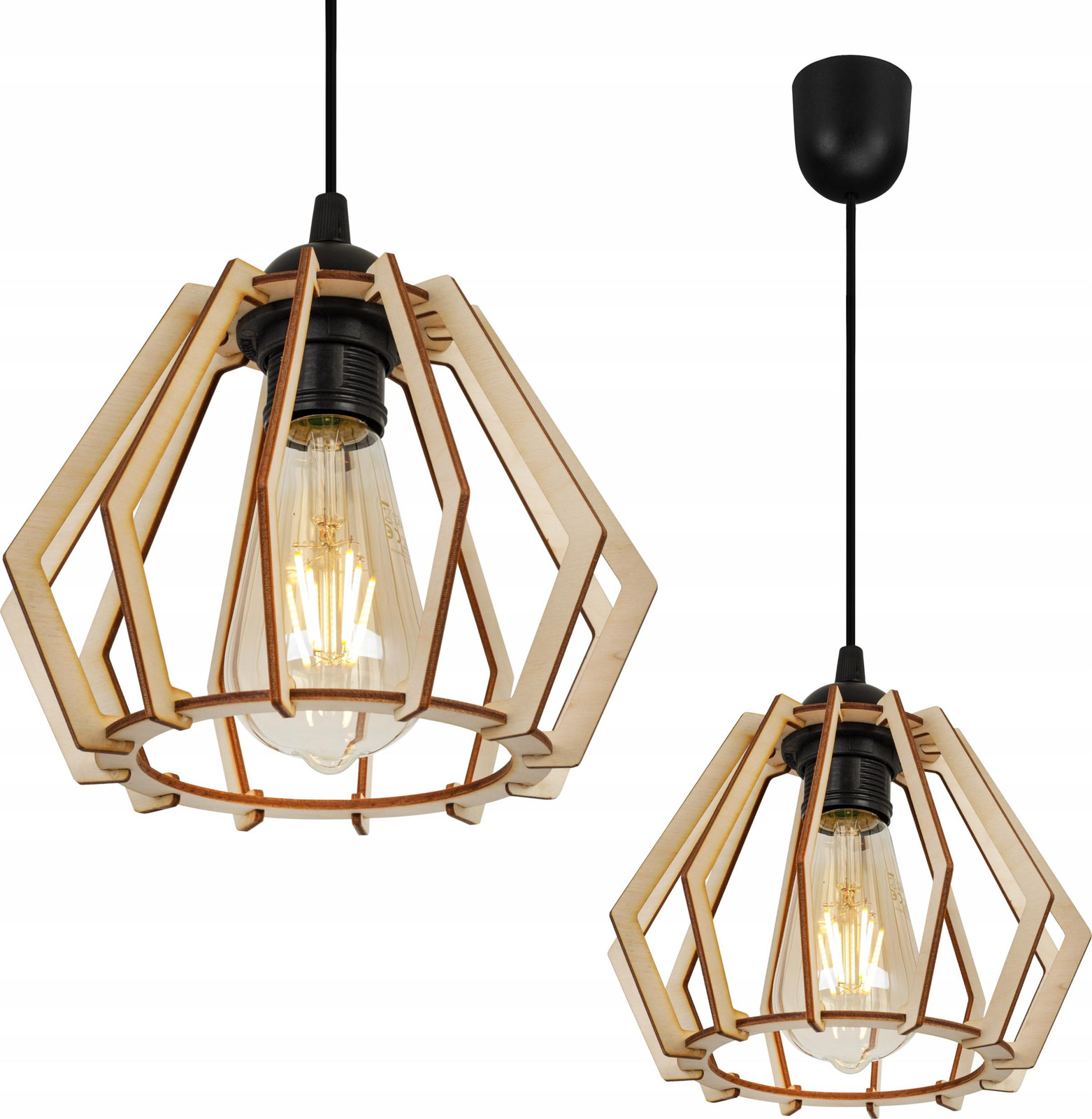 LIGHT HOME LH Moderne LED-plafondlamp van hout