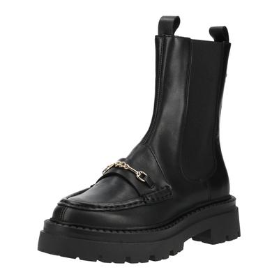Stiefelette STEVE MADDEN "STEVE MADDEN Stiefelette Leder/Textil", Damen, Gr. 38, schwarz, Leder, Textil, Schuhe Stiefelette