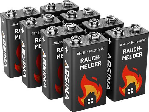 Absina 401005-8 9V Block-Batterie Alkali-Mangan 9V 8St.