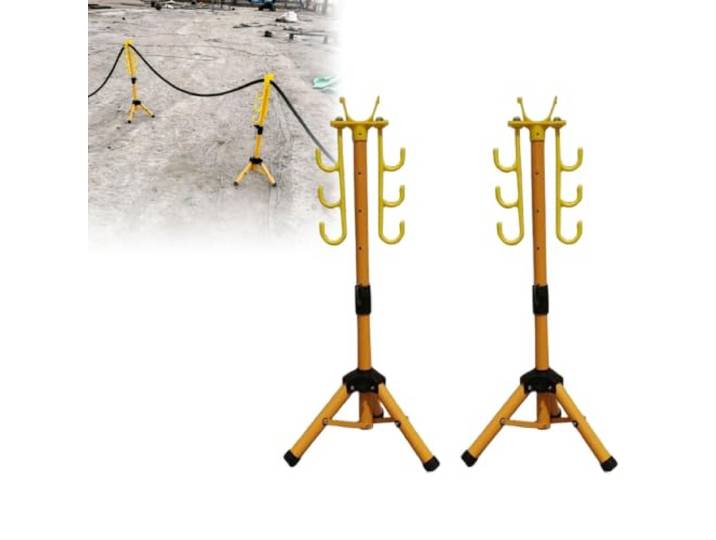 2 Stück Kabelständer für die Baustelle, verstellbares Gestell Teleskopierbare Kabelhalterung für die Baustelle mit 6 Haken für Elektroarbeiten(1m)