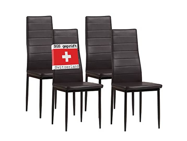 Albatros Esszimmerstühle MILANO, 4er Set, braun, SGS geprüft