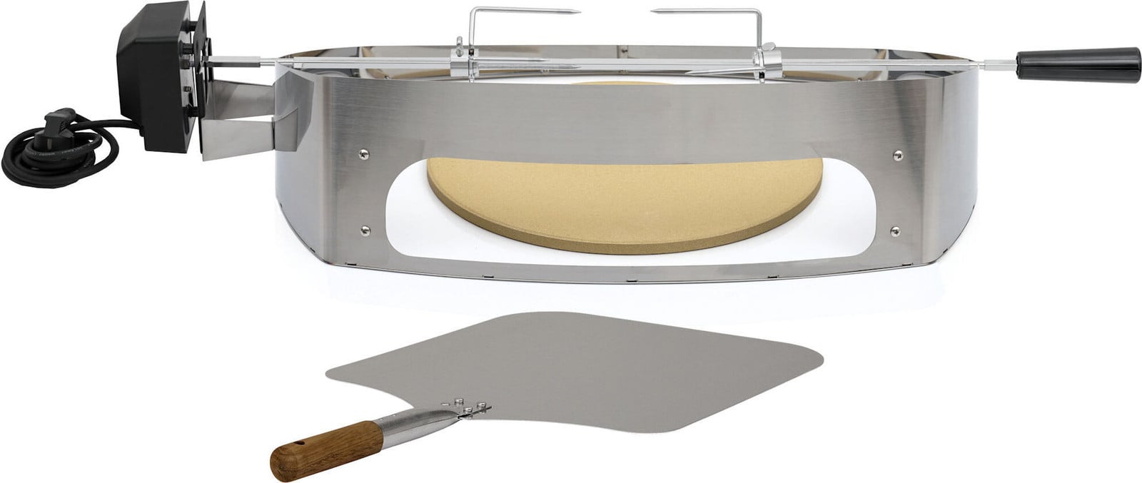 BBQ-Toro roestvrijstalen pizzaring set met grillspies voor Weber Q300/Q3000 serie