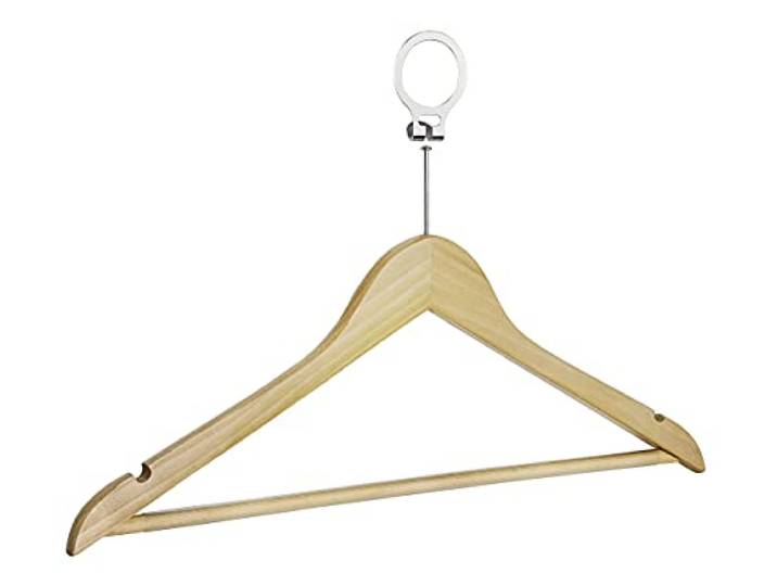 Wenko 64030100 Formbügel Hotel, 4er Set, Kleiderbügel, Hotelbügel mit rutschfestem Steg, Holz, 45 x 23.5 x 1.2 cm, Braun, 1.2 x 45 x 23.5 cm