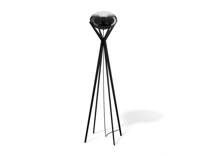 Joop! Stehleuchte Curve Lights, Grau, Schwarz, Transparent, Metall, Glas, oval, 162.5 cm, Fußschalter, Lampen & Leuchten, Innenbeleuchtung, Stehlampen, Stehlampen