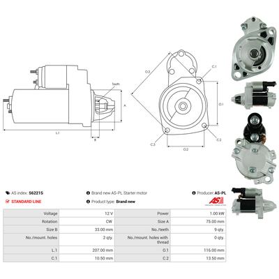 AS-PL Starter s6221s für HONDA