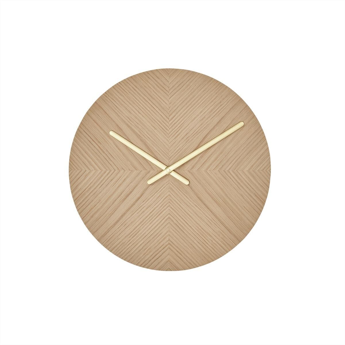Wanduhr OYOY "Tokei Ø 29 Nature", beige (natur), Wanduhren, Ø 29cm, Wanduhr natur Ø 29cm