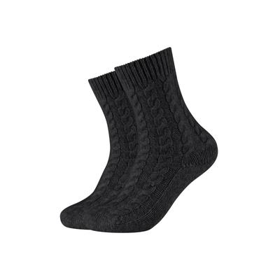 Socken CAMANO "warm & cozy", Damen, Gr. 35-38, schwarz, Materialmix, Socken Socken, mit Zopfmuster, Rippenbündchen