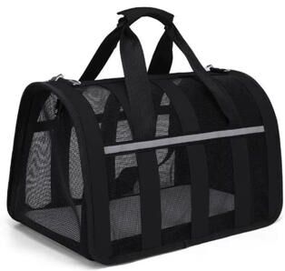 Inspired Finds Breathable Crossbody Pet Carrier Bag For Cats & Small Dogs black (l)