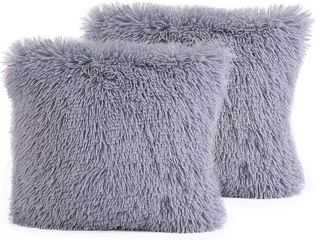 Set van decoratieve grijze sofakussens, 20 x 30 cm