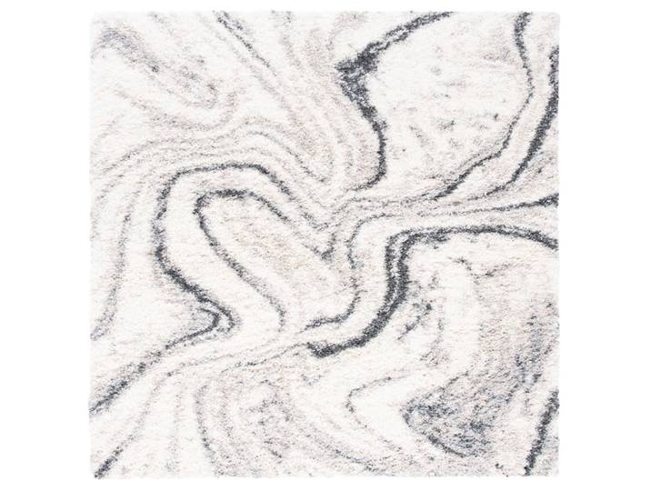 Tapis en polypropylène blanc/gris, 122 x 122 cm