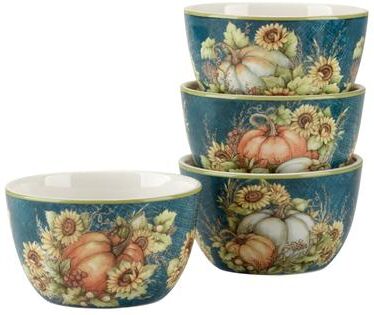 "Certified International Autumn Breeze 24 oz. Ice Cream/Dessert Bowls, Set of 4 - 5.25"" Diam x 3"""