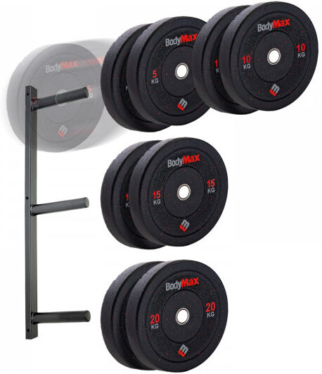 BodyMax Olympic Hi-Impact Rubber Crumb Bumper Weight Plates BodyMax 100kg Set...