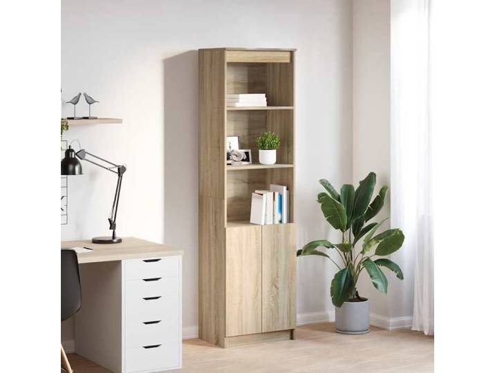 NEW 2026  Buffet haut 1 PC MODERNE Highboard chêne sonoma 50x35x180 cm bois d'ingénierie L3339