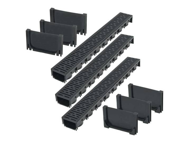 vidaXL Caniveaux d'écoulement en plastique 3 m