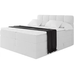 BOXBETT mit Matratze H3/H4 - FAMA KING - 200x200 cm Weiß Quelle
