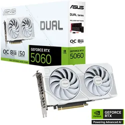 ASUS Dual GeForce RTX 5060 8GB GDDR7 White OC Edition Gaming Grafikkarte