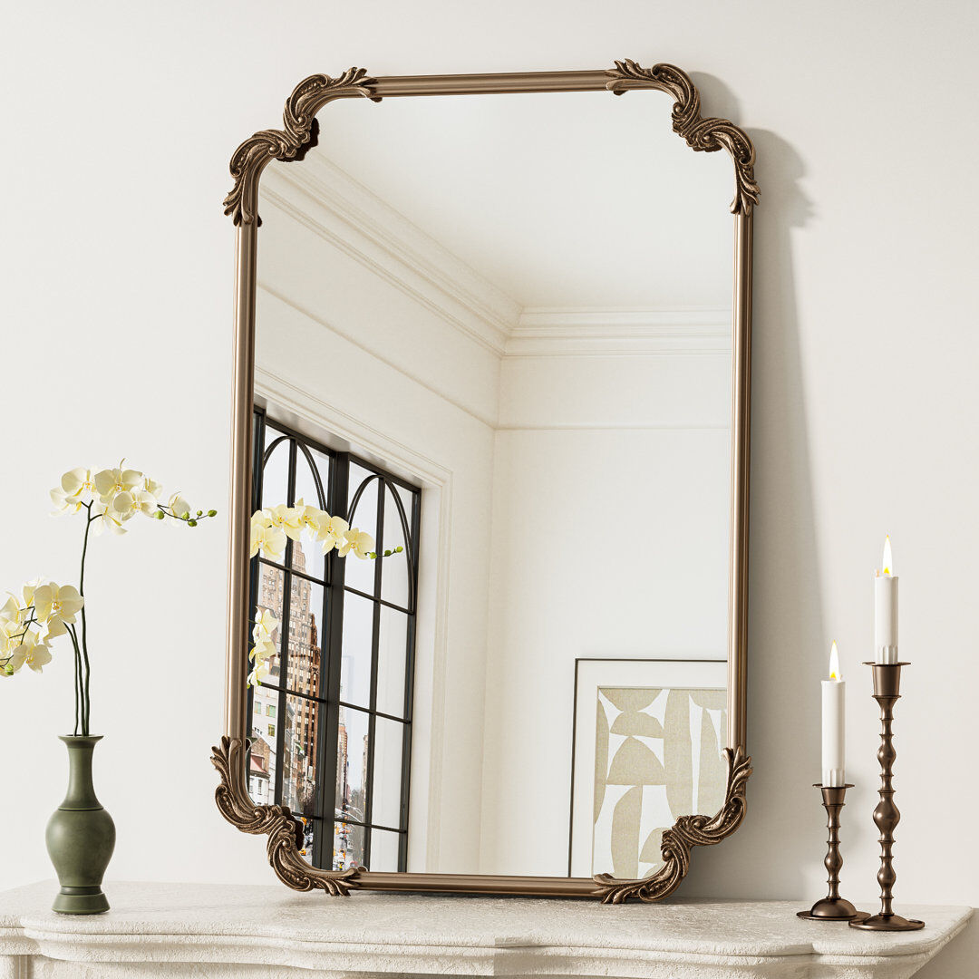 EUkeonjinn Accent Mirror Rectangle Decorative Wall Mirror Antique Gold 91.4cm x 61cm