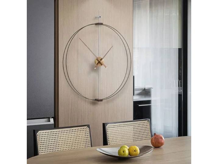Horloge Murale Silays euse d'Espagne en Bois Massif, Pointeur de Luxe Créatif et Minimaliste, Décoration de la Maison