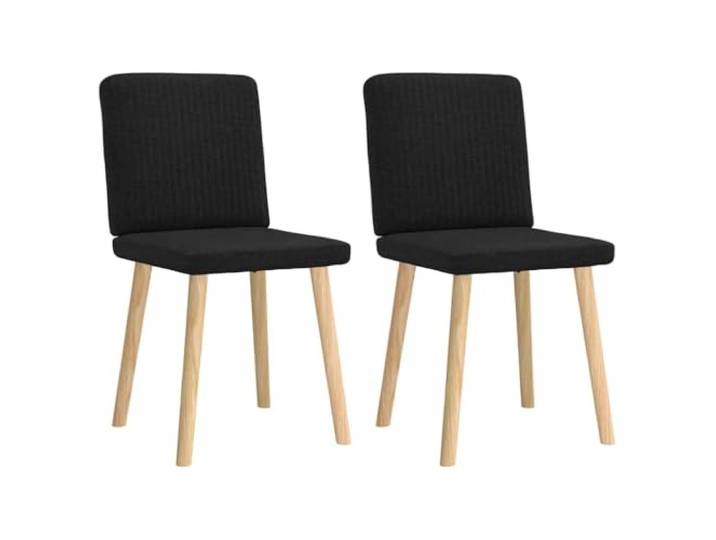 HKLGBVCR Essstühle, Schwarz, Stoff, 2 Stück 2 Stück, schwarz, Polyestergewebe, dicker Schaumstoff, Rahmen aus Metall und Holz, Esszimmer, Wohnzimmer