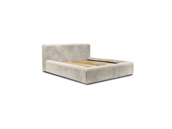 Fedve Polsterbett aus Strickmaterial Kostar 160x200 cm, Creme, 160x200 cm, Schlafzimmer, Betten