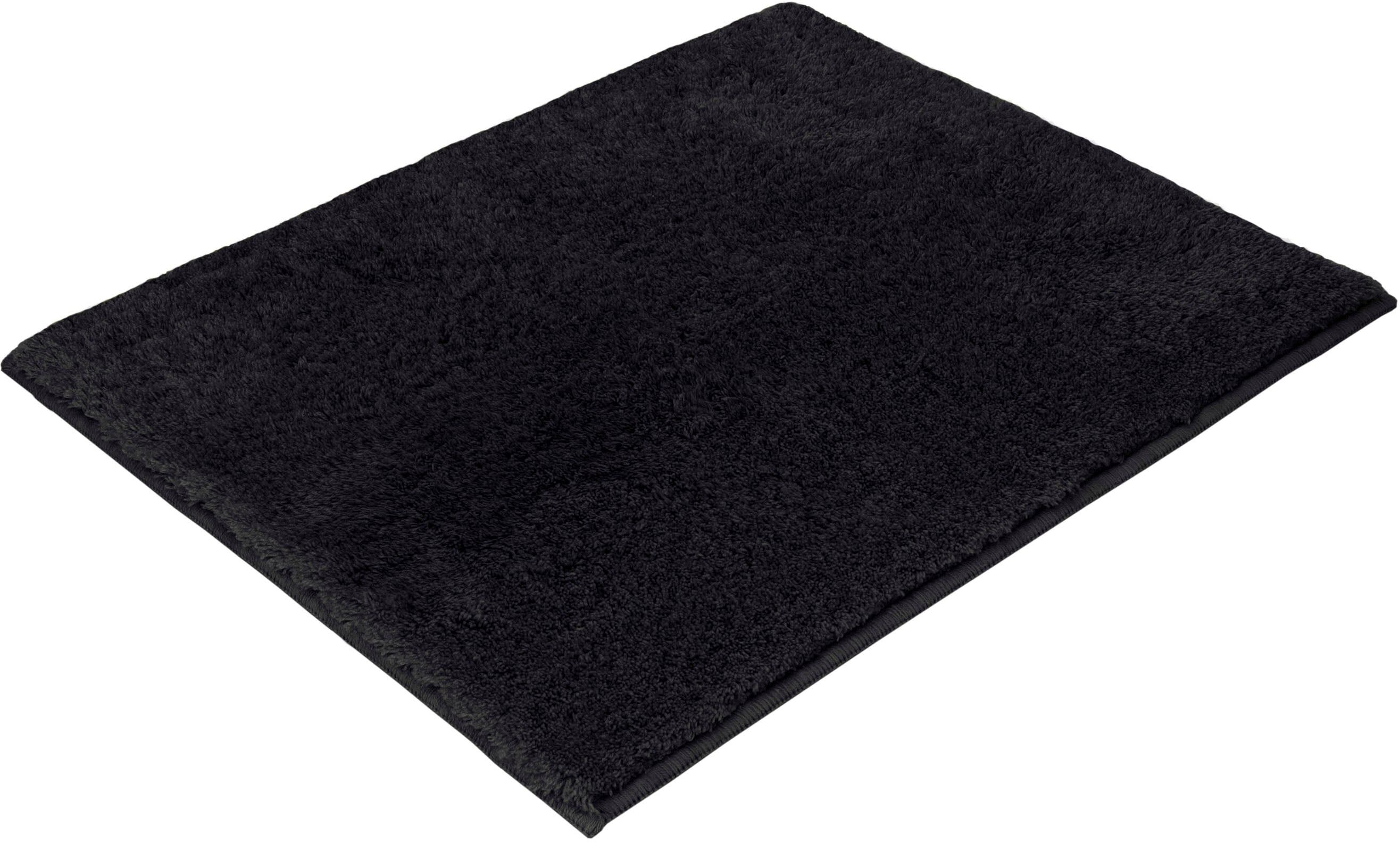 Badematte VOSSEN "Timeless", schwarz, H:10mm, Polyacryl, Badematten, Badematte schwarz rechteckig (50cm x 60cm ), 1 Stk.