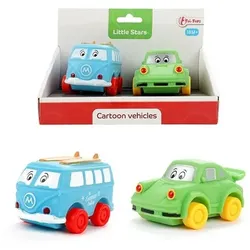Toi-Toys - LITTLE STARS - 2 weiche PVC-Autos - Cartoon vehicles