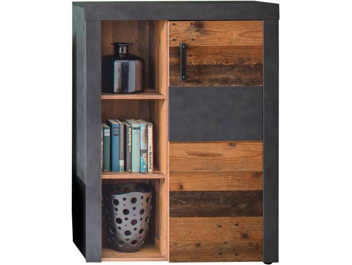 Sideboard Beyers graphit/natur Holzwerkstoff B 87 H 118 cm