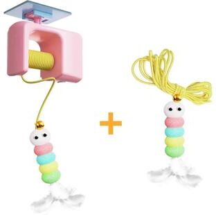 Uplift Treasures Smart Hanging Door Electric Feather Cat Toy b Pink Set