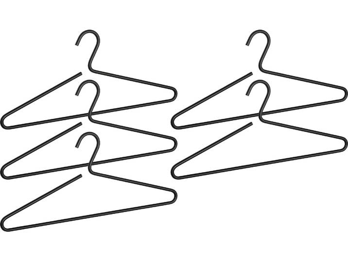 Kleiderbügel WENKO Modell Lux , schwarz, B:42cm H:19cm T:0,8cm, Aluminium, Kleiderbügel, Kleiderbügel, Garderobenbügel aus Aluminium, minimalistisches Design