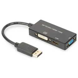DIGITUS AK-340418-002-S DisplayPort Adapter auf HDMI/DVI/ VGA