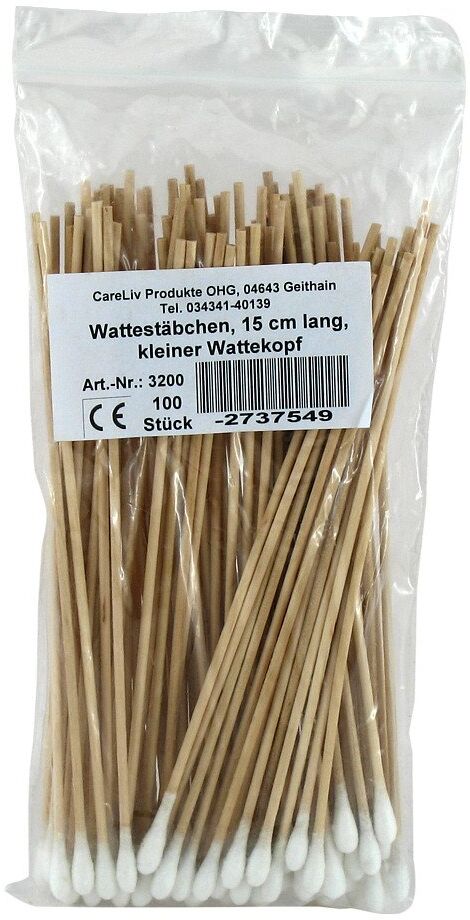 Wattestäbchen mit Wattekopf 15 cm klein 100stk