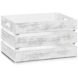 Aufbewahrungsbox Vintage 35 x 25 cm Holz Weiß M (Medium)