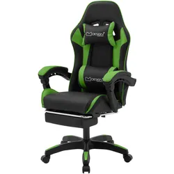 GAMINGSTUHL Schwarz-Grün aus Kunstleder