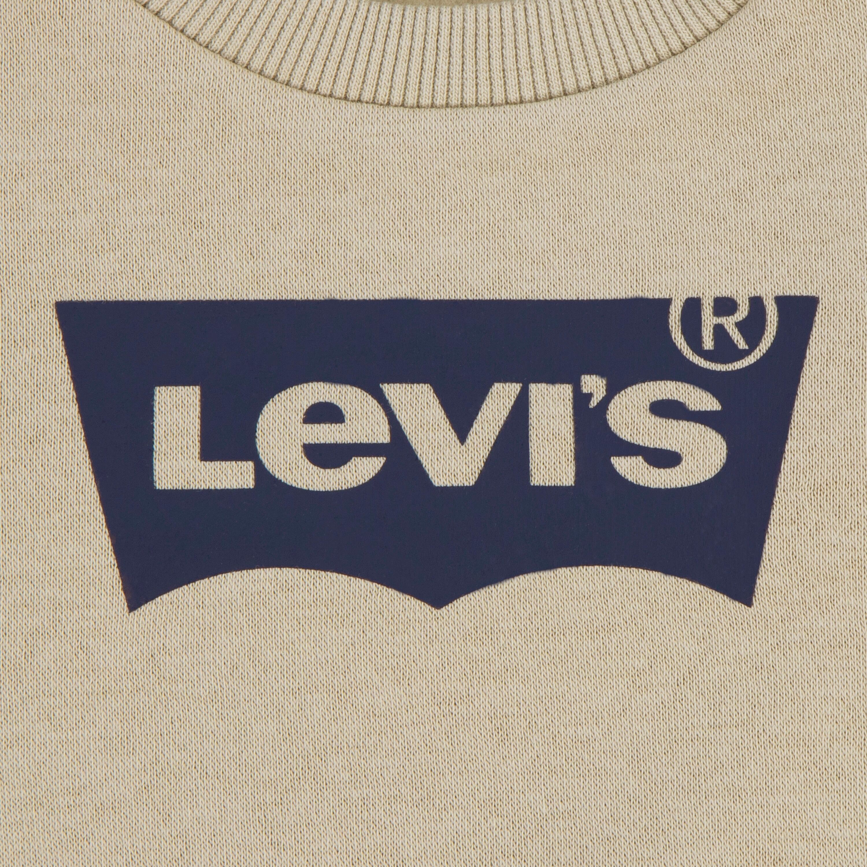 Sweatshirt LEVI'S KIDS "LVB LVB FRENCH TERRY BATWING", Jungen, Gr. 12M (80), beige (fields of rye), Sweatware, Obermaterial: 60% Baumwolle, 40% Polyester, regular fit normal, Rundhals, Rippbündchen, Sweatshirts Sweatshirt, BABY UNISEX