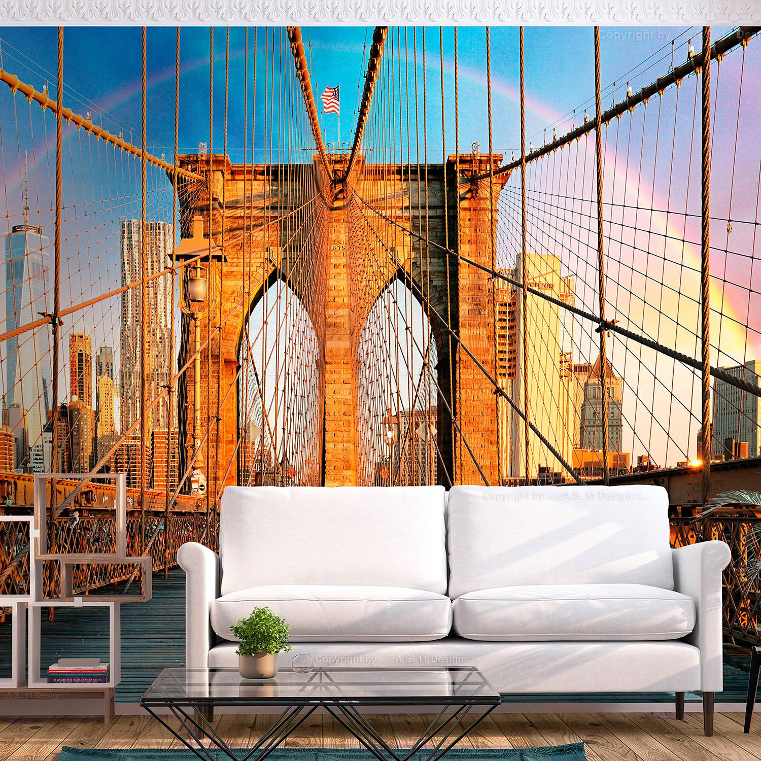 home24 Vlies-fotobehang Bridge to Happiness Multicolour Breedte: 100 cm, Hoogte: 70 cm