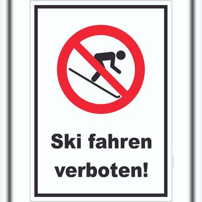 HB-Druck Ski fahren verboten Aufkleber A6 (105x148mm)