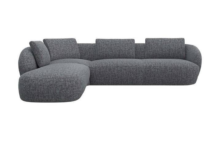FLEXLUX Ecksofa Torino, rund, L-Form, Sofa-Ecke mit Ottomane, Modernes, organisches Sofa-Design, Kaltschaum, Wellenunterfederung