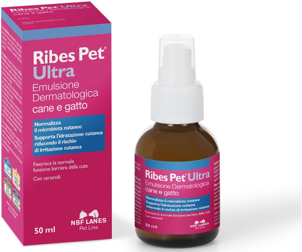 NBF LANES Ribes Pet Ultra Emulsione Dermatologica per Cani e Gatti 50ML