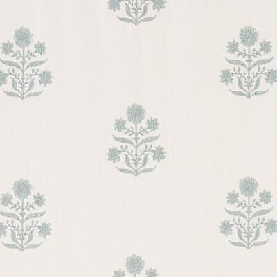 "Mathilde Embroidered Drapery Panel - Dusty Blue, 50""W x 84""L - Ballard Designs"