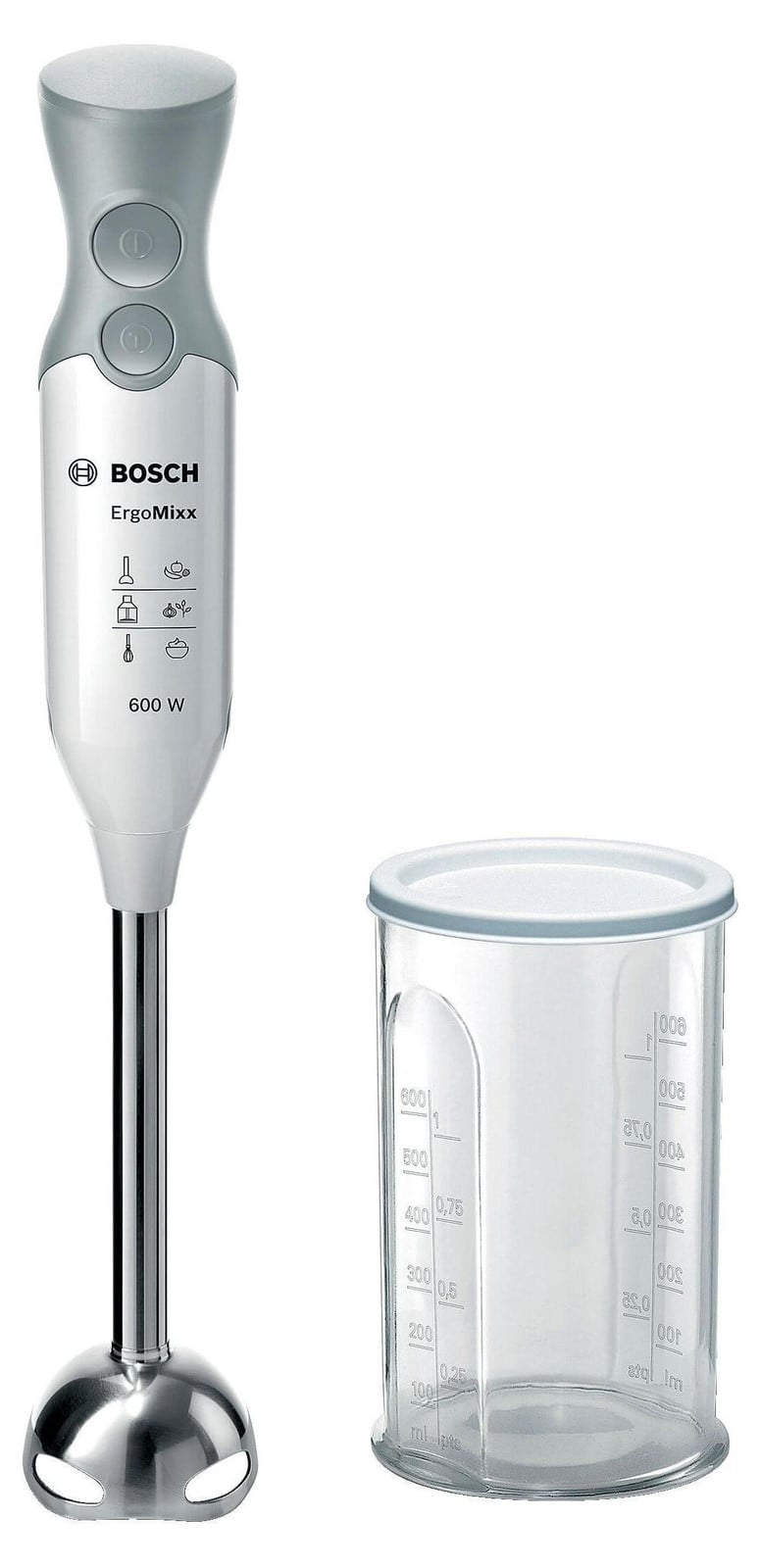 Bosch MSM 66110 staafmixer met kunststof behuizing, 600 watt en 0,8 l reservoir