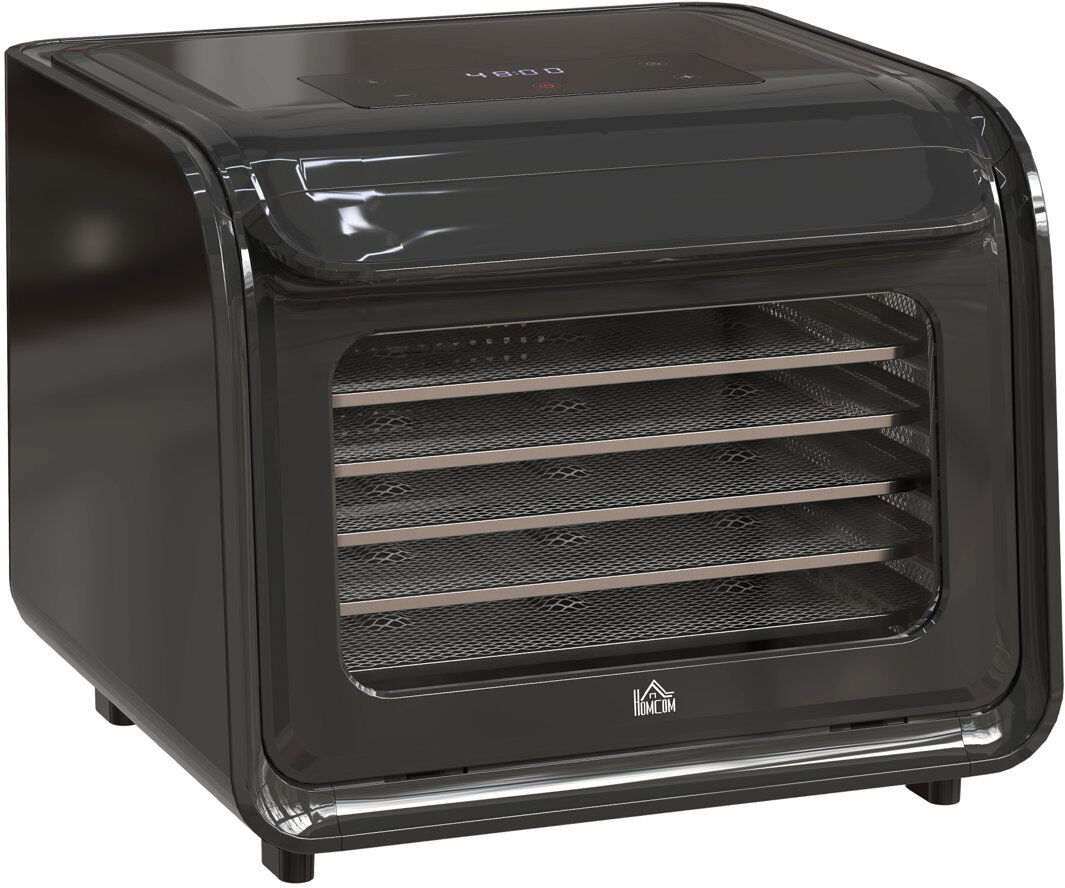 HOMCOM Food Dehydrator with 6 Stainless Steel Tray for Fruit Meat Black 6