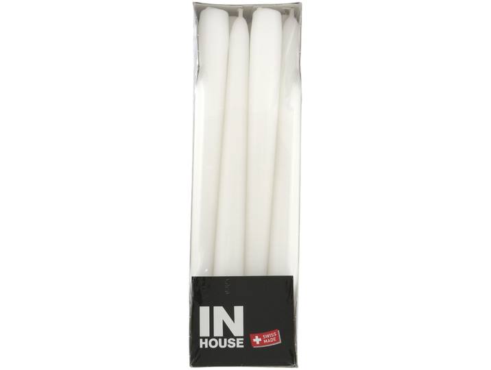 Inhouse Spitzkerzen weiss 2.2x24cm 12 Stück